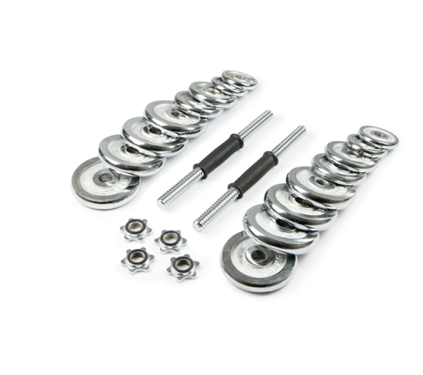 Набор гантелей хромированных AMETIST в чемодане 30 кг